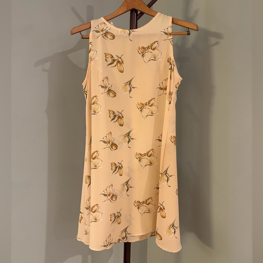 Vintage A-Line Floral Butter Yellow Sun Dress